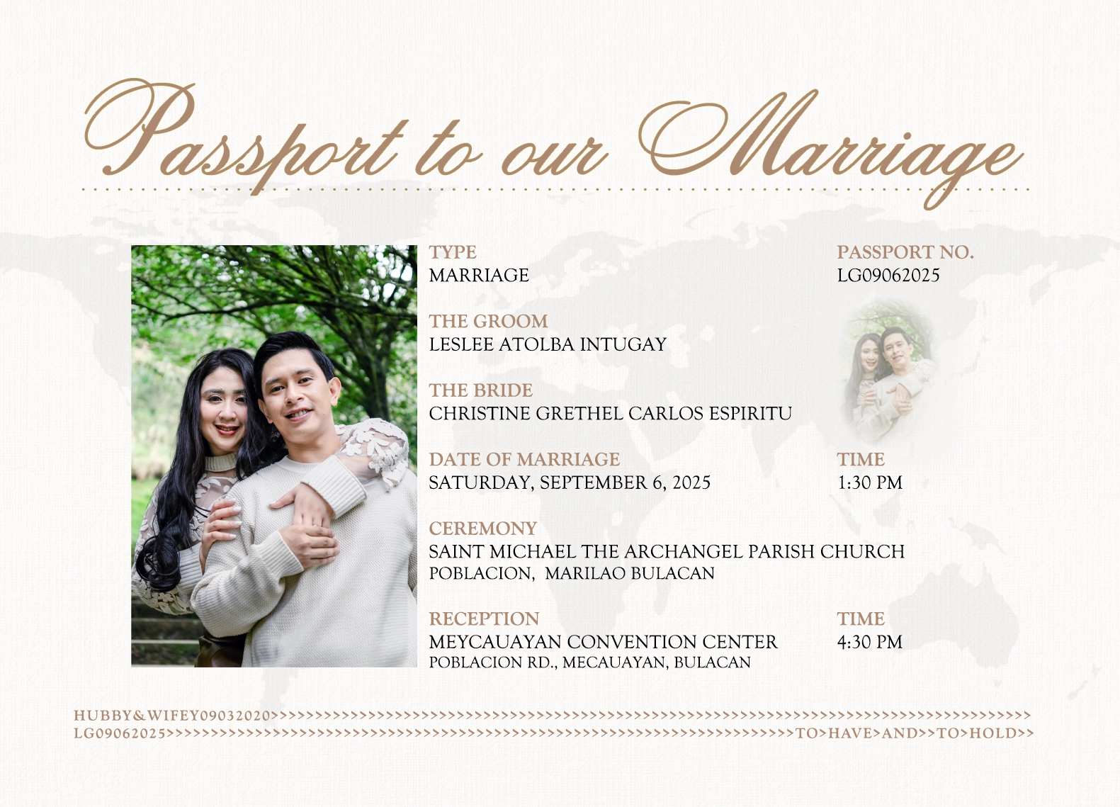 Passport to our marriage